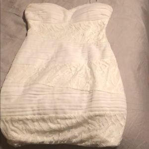 White strapless mini dress